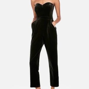 Black Velvet Strapless Jumpsuit